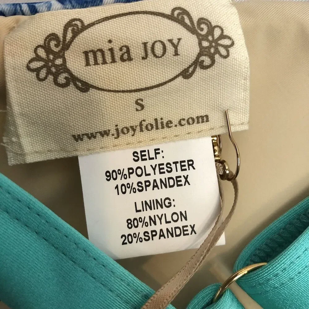 Mia Joy Joyfolie Rania Small Swimsuit Bikini Top S New NWT